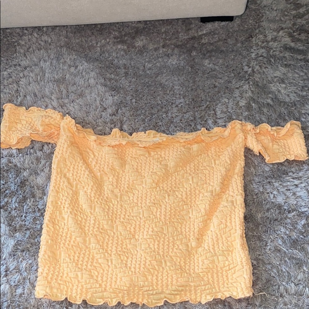 Off the shoulder orange crop top NEVER WORN